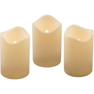 Battery Operated Flickering LED Candles, Amber, 3-Count   554319492